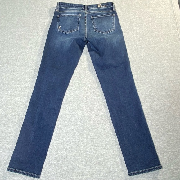 KUT from the Kloth Jeans Women 2 Blue Katy Boyfriend Distressed Mid Rise Stretch - Picture 6 of 13